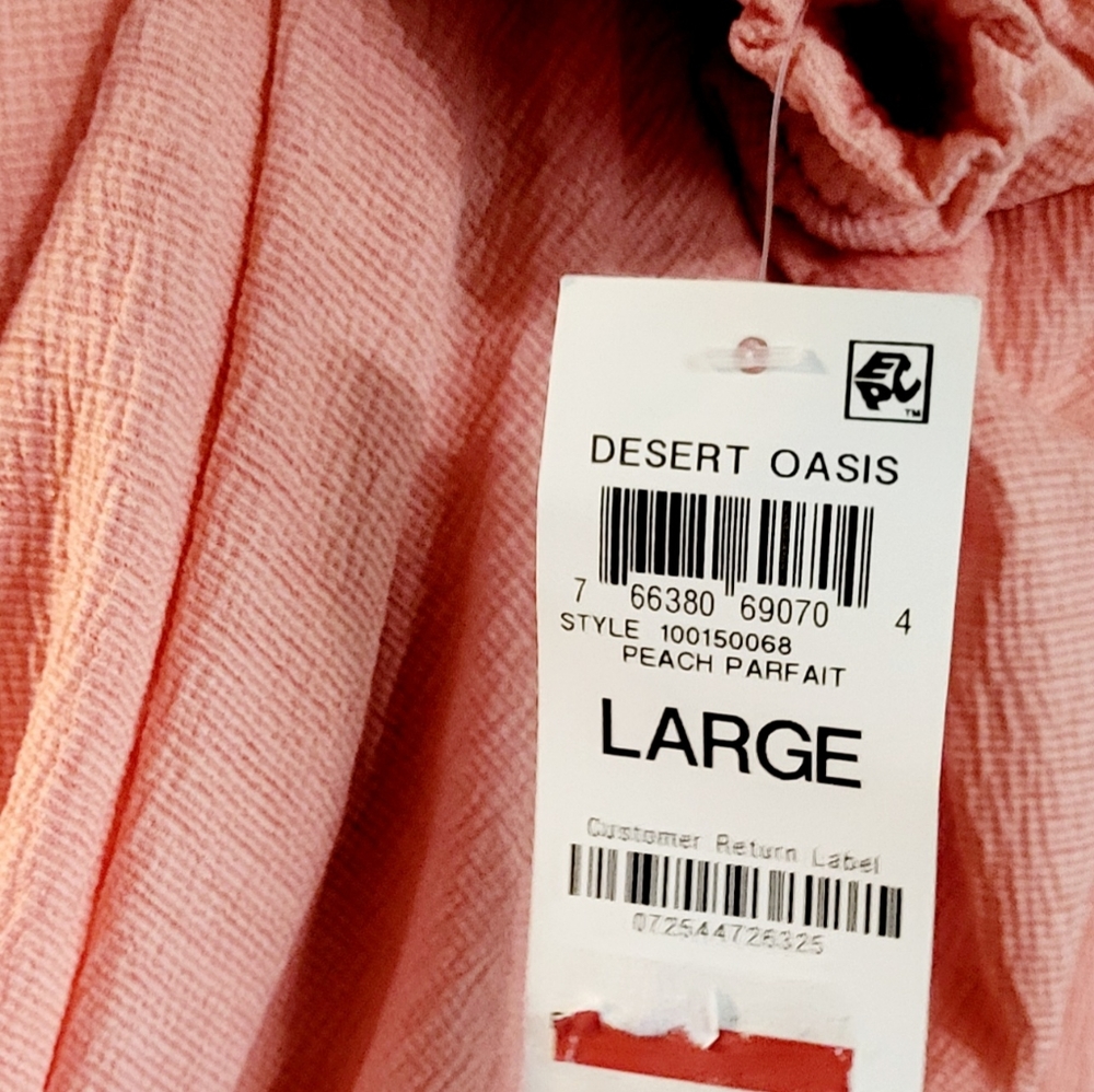 NWT INC cold shoulder, long sleeve, lightweight coral color blouse. Sz Lg - Picture 4 of 16